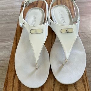 Ralph Lauren White Kacy Sandals